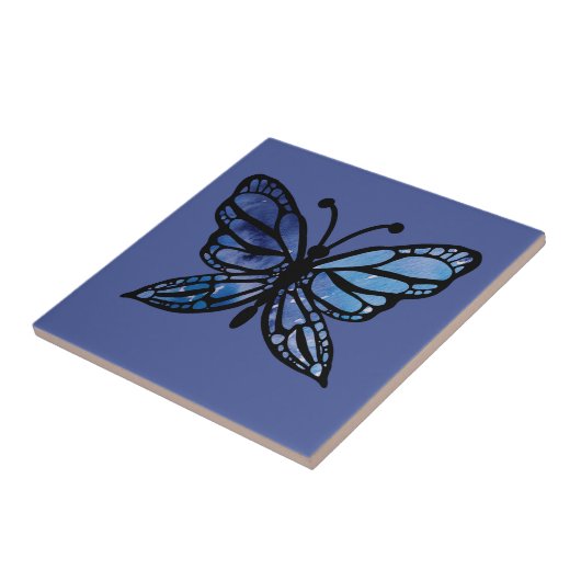 Blauer Schmetterling Fliese (Seite)