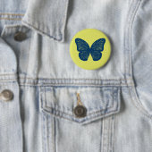 Blauer Schmetterling Flügel Illustration Gelber Kn Button (Beispiel)