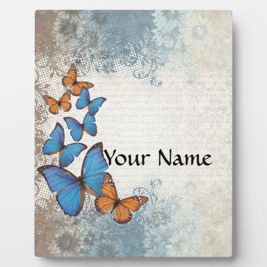 Blauer Schmetterling Fotoplatte (Vorderseite)