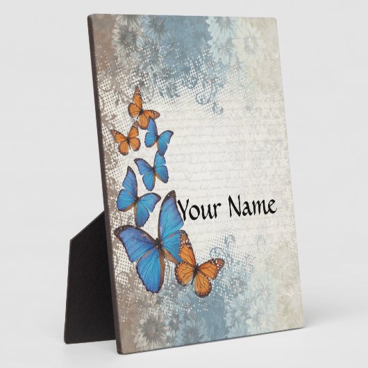 Blauer Schmetterling Fotoplatte (Seite)