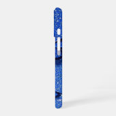 Blauer Schmetterling Funkeln Glitter Ästhetik iPhone 16 Hülle (Linke Seite)