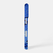 Blauer Schmetterling Funkeln Glitter Ästhetik iPhone 16 Hülle (Rechte Seite)
