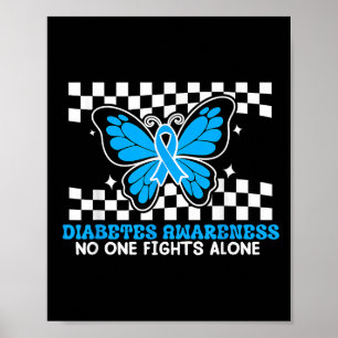 Blauer Schmetterling für Diabetes-Bewusstseinsbild Poster