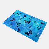 Blauer Schmetterling Fußmatte (Schrägansicht)