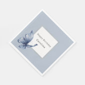 Blauer Schmetterling Geburtstag Serviette (Ecke)