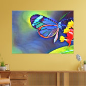 Blauer Schmetterling Gelbe Blume Leinwanddruck (Insitu (Wohnzimmer))