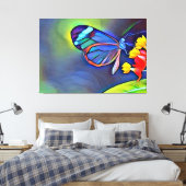 Blauer Schmetterling Gelbe Blume Leinwanddruck (Insitu (Schlafzimmer))