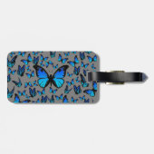 blauer Schmetterling Gepäckanhänger (Rückseite horizontal)