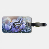 Blauer Schmetterling Gepäckanhänger (Rückseite horizontal)