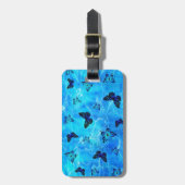 Blauer Schmetterling Gepäckanhänger (Vorderseite vertikal)