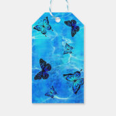 Blauer Schmetterling Geschenkanhänger (Rückseite)