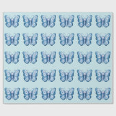 Blauer Schmetterling Geschenkpapier (Flach)