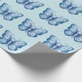 Blauer Schmetterling Geschenkpapier (Ecke)