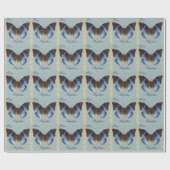 Blauer Schmetterling Geschenkpapier (Flach)