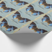 Blauer Schmetterling Geschenkpapier (Ecke)