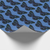 Blauer Schmetterling Geschenkpapier (Ecke)