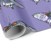 Blauer Schmetterling Geschenkpapier (Rolleneckpunkt)