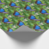 Blauer Schmetterling Geschenkpapier (Ecke)