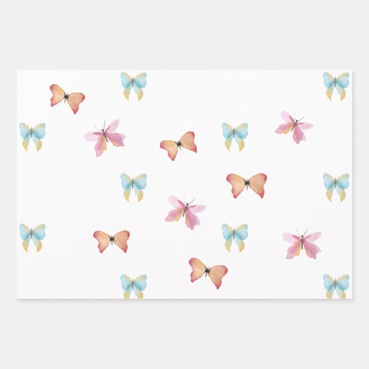 Blauer Schmetterling Geschenkpapier Set (Vorderseite 2)