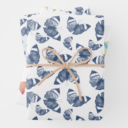 Blauer Schmetterling Geschenkpapier Set (Beispiel)