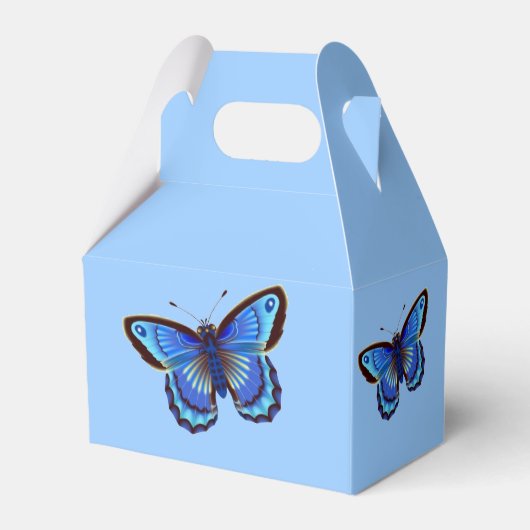 Blauer Schmetterling Geschenkschachtel (Rückseite)