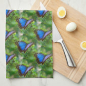 Blauer Schmetterling Geschirrtuch (Viertel Falte)