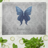 Blauer Schmetterling Geschirrtuch (Gefaltet)