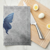 Blauer Schmetterling Geschirrtuch (Viertel Falte)
