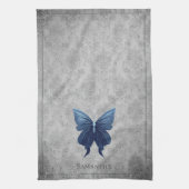 Blauer Schmetterling Geschirrtuch (Vertikal)