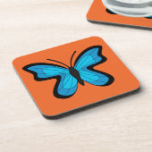 Blauer Schmetterling Getränkeuntersetzer (Linke Seite)