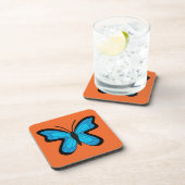Blauer Schmetterling Getränkeuntersetzer (Rechte Seite)