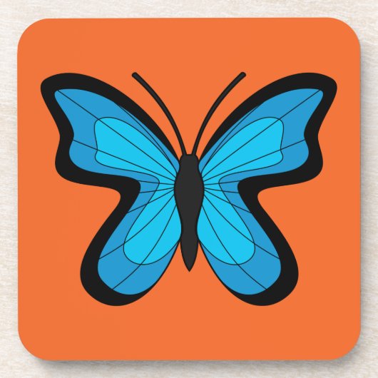 Blauer Schmetterling Getränkeuntersetzer (Vorderseite)