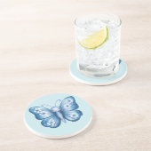 Blauer Schmetterling Getränkeuntersetzer (Seite)