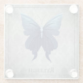 Blauer Schmetterling Glasuntersetzer (Rückseite)