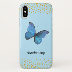 Blauer Schmetterling & Gold Konfetti Case-Mate iPhone Hülle