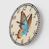Blauer Schmetterling Große Wanduhr (Winkel)