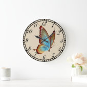 Blauer Schmetterling Große Wanduhr (Zuhause)