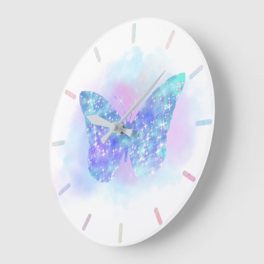 Blauer Schmetterling Großuhr Große Wanduhr (Winkel)