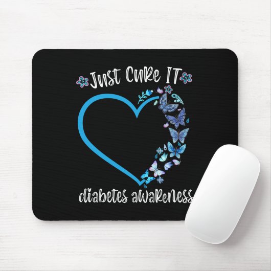 Blauer Schmetterling heilt es Diabetes im November Mousepad (Mit Mouse)