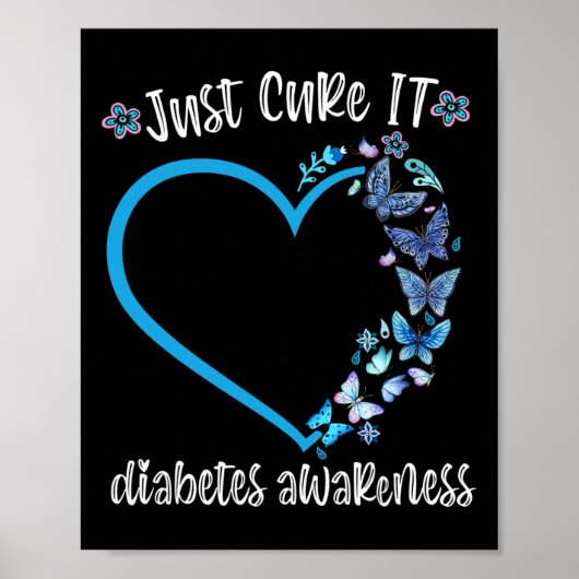 Blauer Schmetterling heilt es Diabetes im November Poster (Vorne)