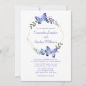 Blauer Schmetterling Hochzeitsschmetterlinge Einladung (Vorderseite)