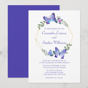 Blauer Schmetterling Hochzeitsschmetterlinge Einladung