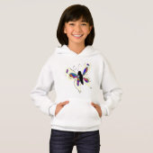 Blauer Schmetterling Hoodie (Vorne ganz)