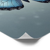 Blauer Schmetterling im Minimalistischen Stil Poster (Ecke)