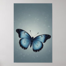 Blauer Schmetterling im Minimalistischen Stil