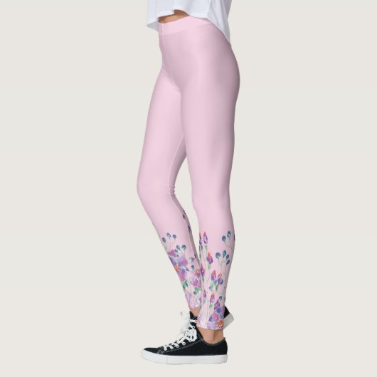 Blauer Schmetterling in Blume Leggings (Links)