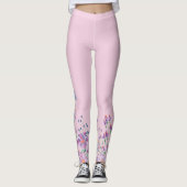 Blauer Schmetterling in Blume Leggings (Vorderseite)
