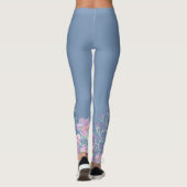 Blauer Schmetterling in Blume Leggings (Rückseite)