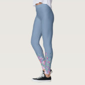 Blauer Schmetterling in Blume Leggings (Links)