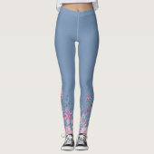 Blauer Schmetterling in Blume Leggings (Vorderseite)